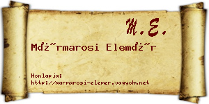 Mármarosi Elemér névjegykártya